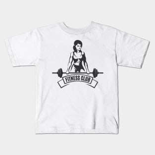 Bodybuilder Sport Emblem in Retro style Kids T-Shirt